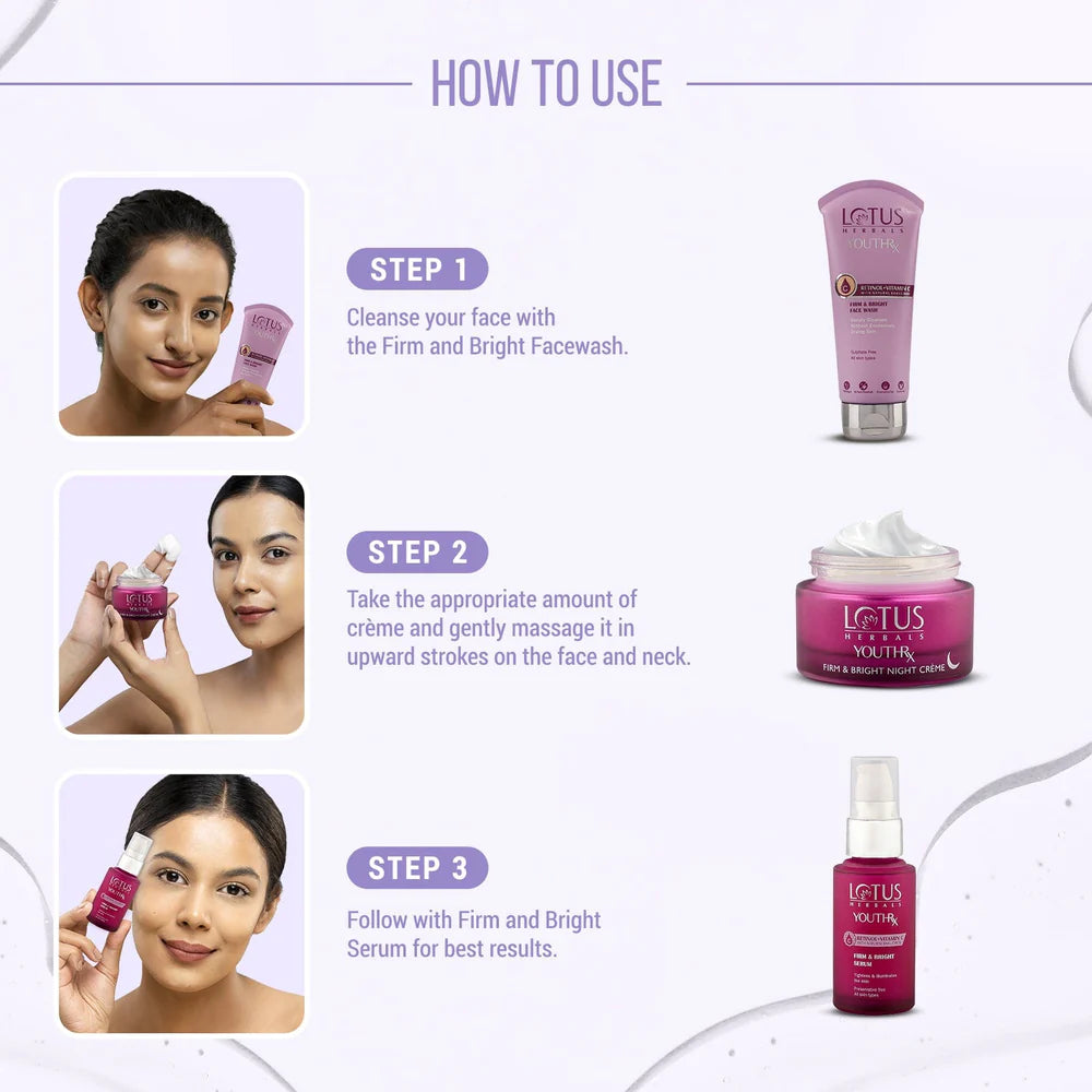 Lotus Herbals Cosmetics YouthRx firm & bright night crème Combo
