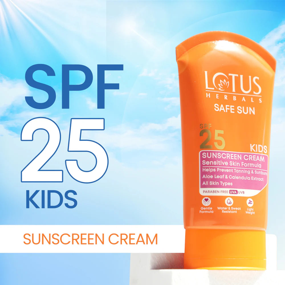 Lotus Herbals Cosmetics Safe Sun Kids Sunscreen Cream SPF-25 100g
