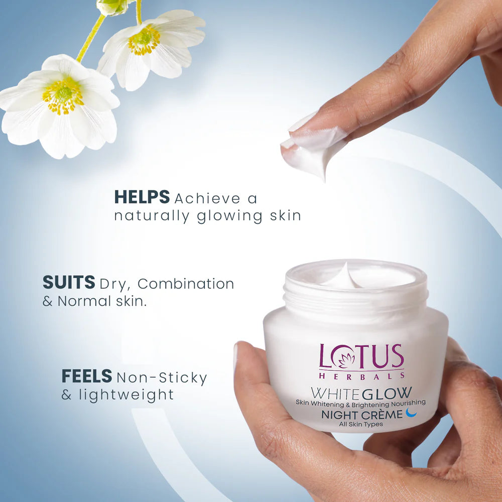 Lotus Herbals Cosmetics WhiteGlow Skin Brightening & Nourishing Night Cream 60g