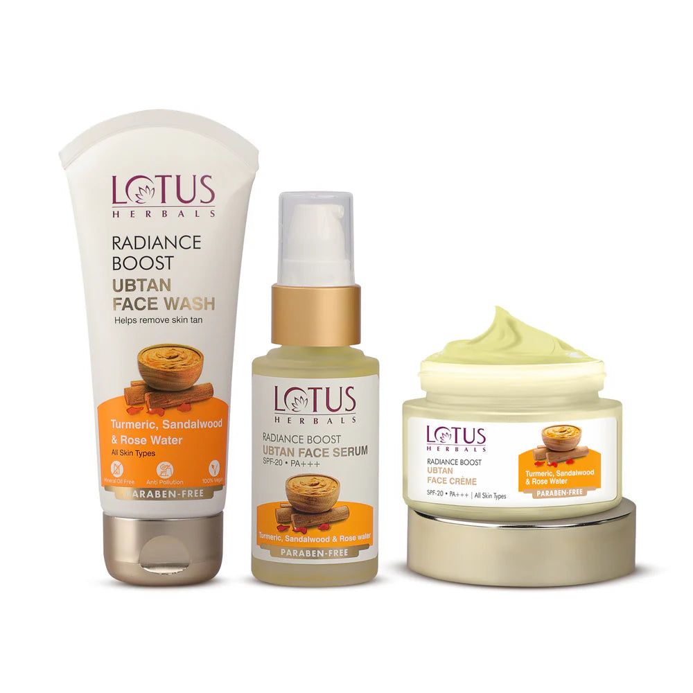 Lotus Herbals Cosmetics Radiance Boost Ubtan Trio Combo