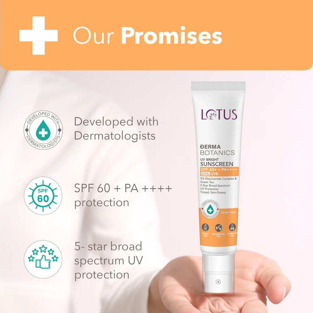 Lotus Cosmetics Derma Botanics UV Bright Sunscreen SPF 60+ 40ml