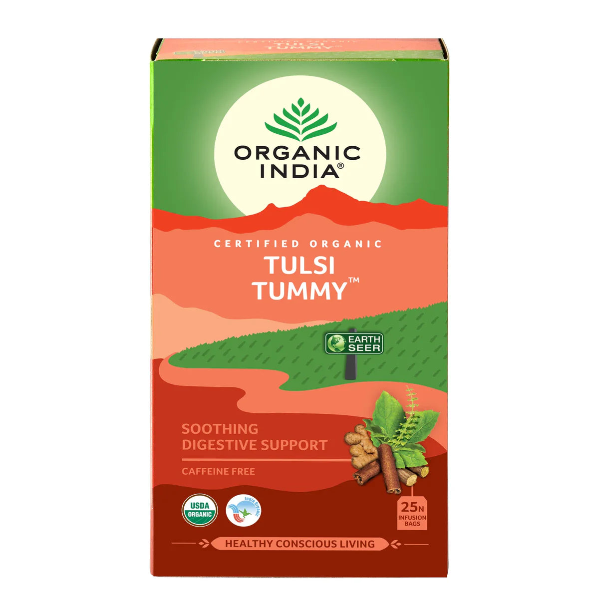 Organic India Tulsi Tummy Green Tea 25 Infusion Bag