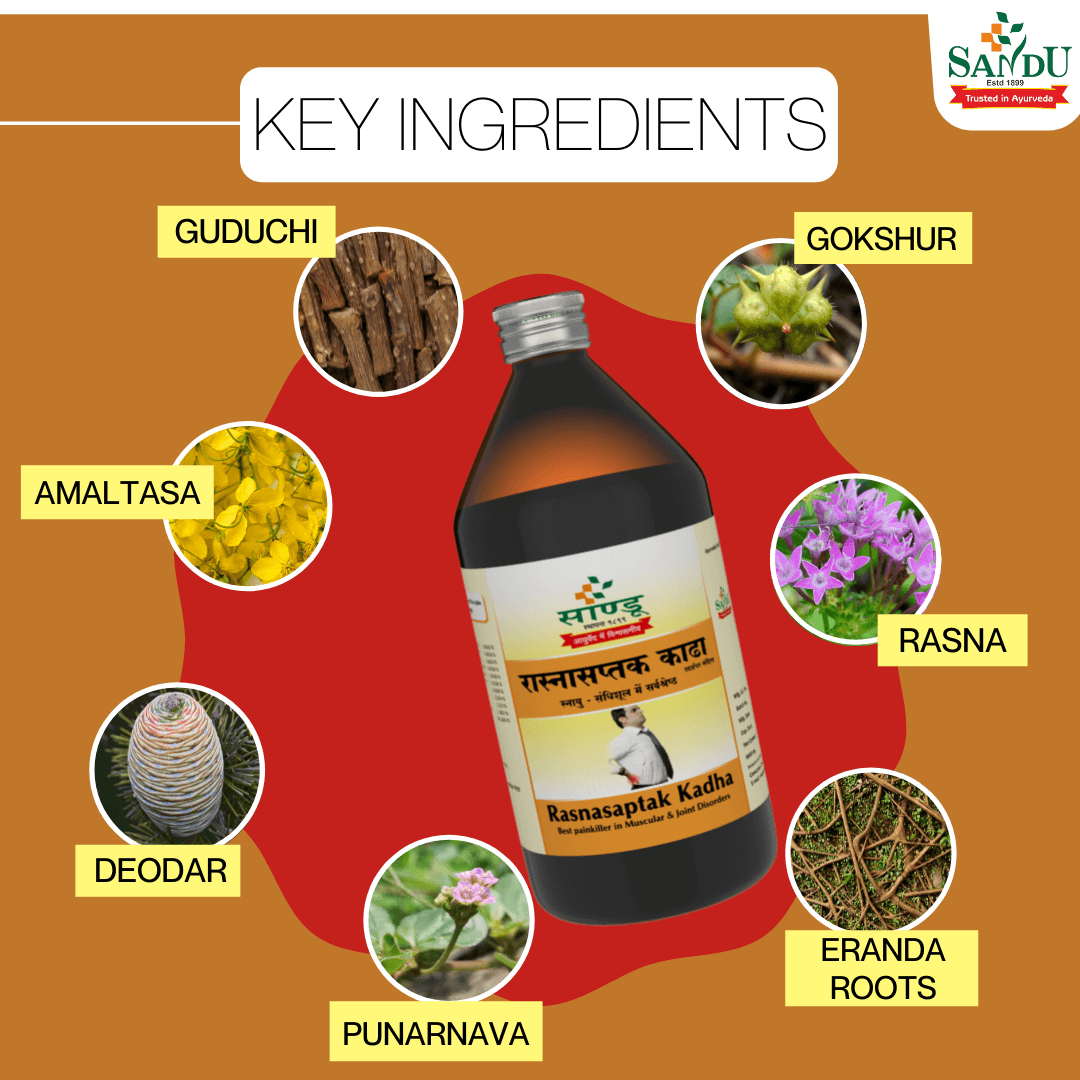 Sandu Ayurvedic Rasnasaptak Kadha Liquid 450ml