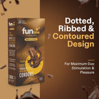 Leeford Funtime Chocolate Flavored Lubricated Dotted, Ribbed And Contoured Condom 10 Piece