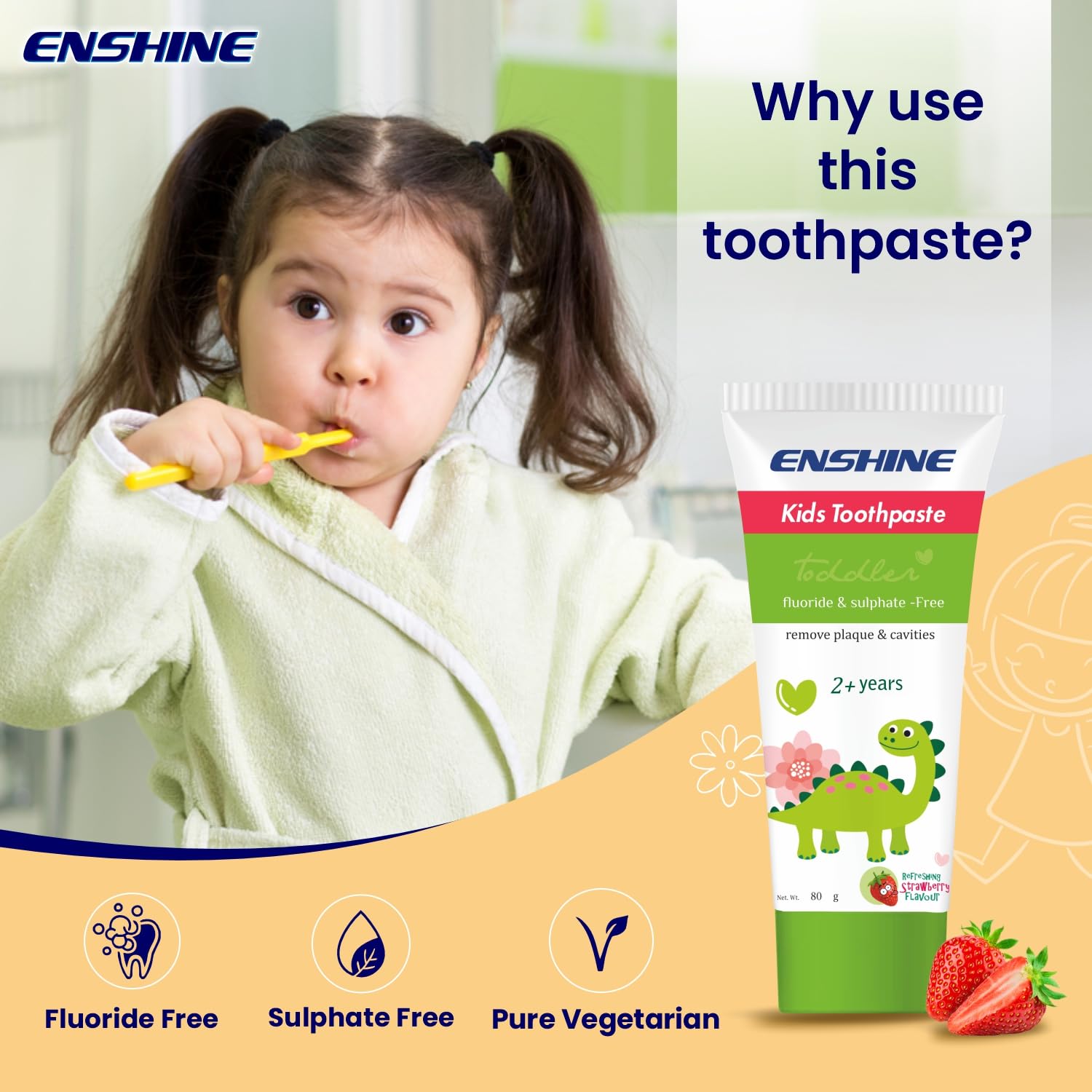 Leeford Enshine Kids Toothpaste [2+ Years] Strawberry Flavor