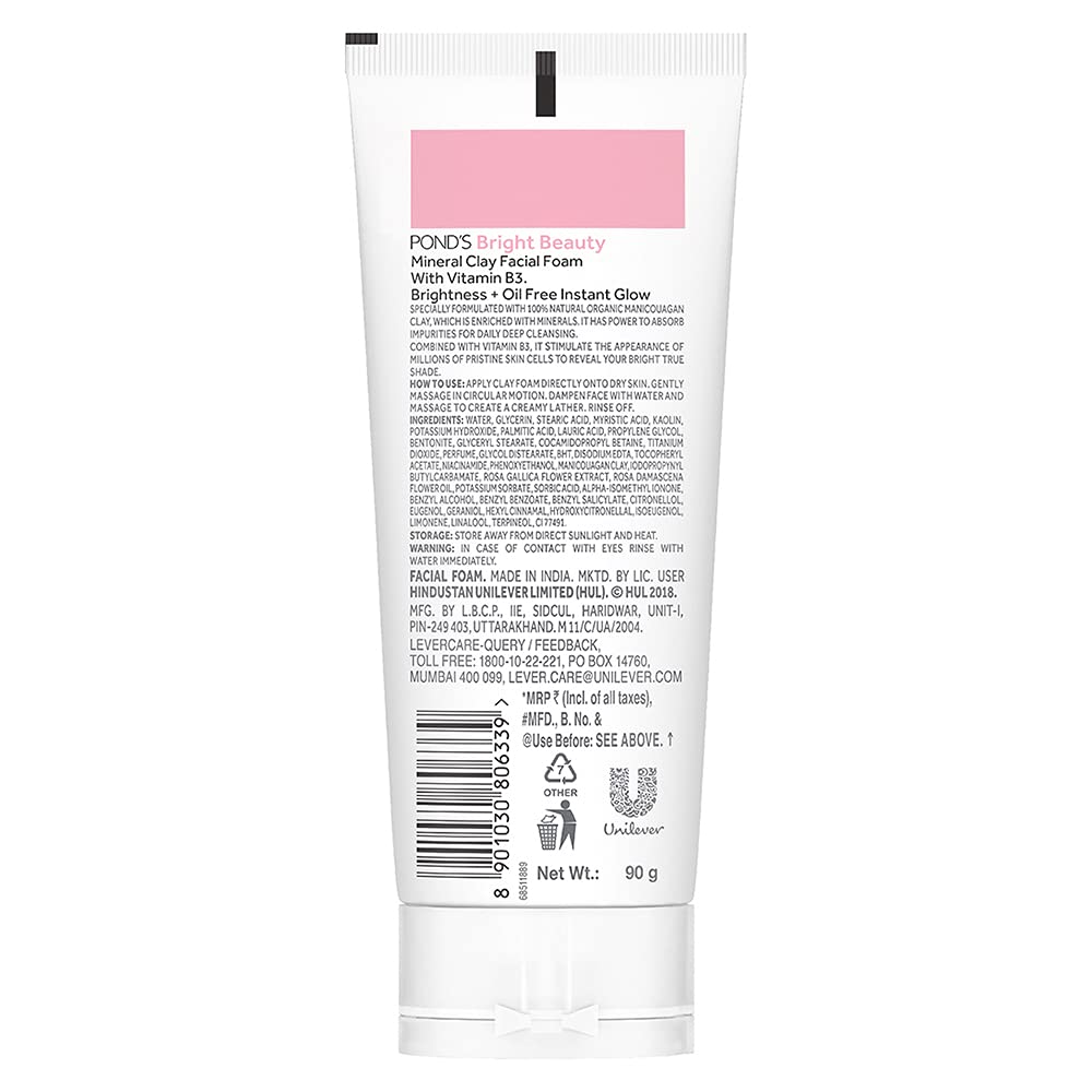 POND'S Bright Beauty Mineral Clay Facial Foam 90GM