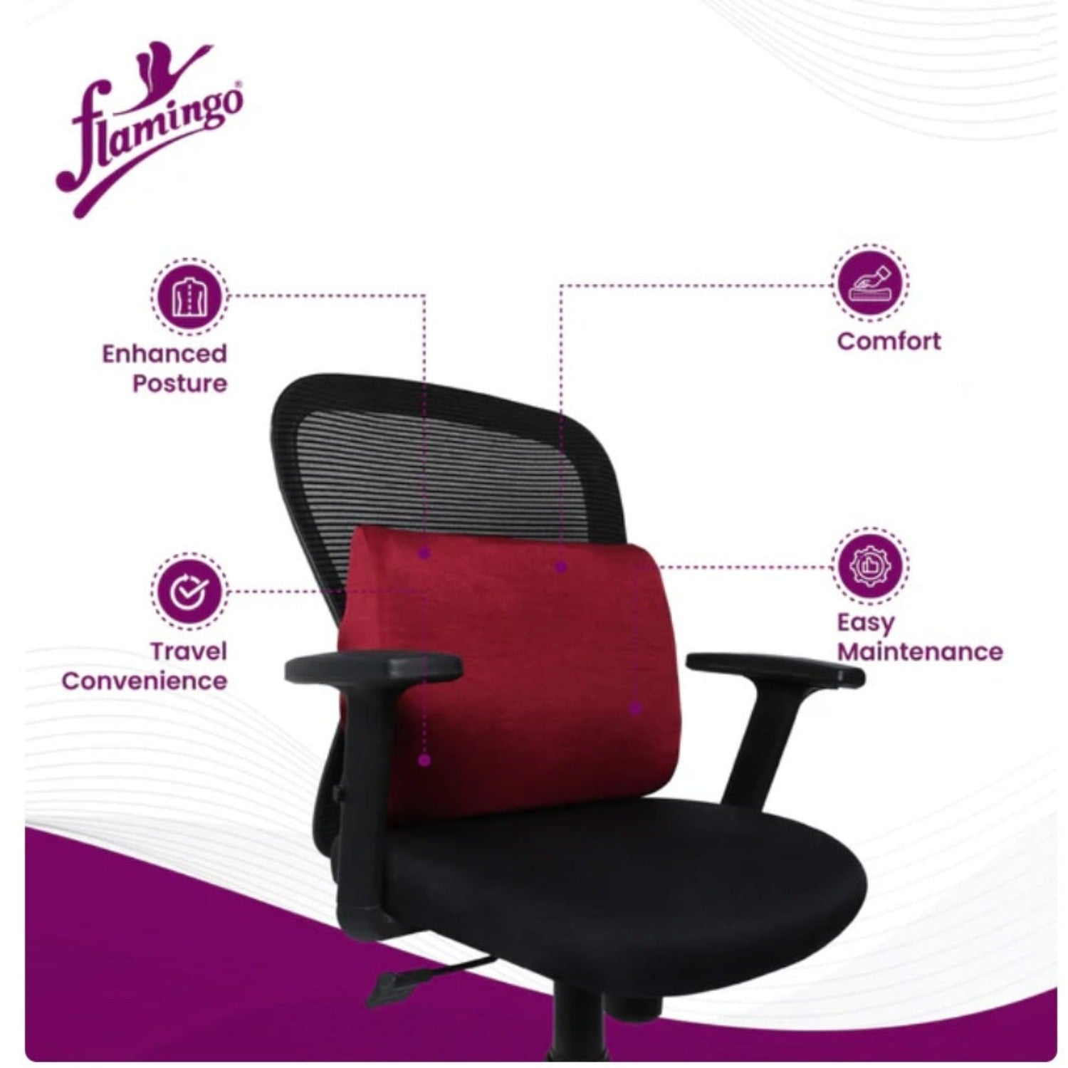 Flamingo Health Orthopaedic Foam Back Rest (Small) Type Cushion & Pillows Code 2181