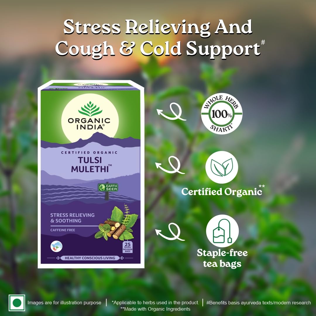 Organic India Tulsi Mulethi Tea Green Tea 25 Infusion Bag