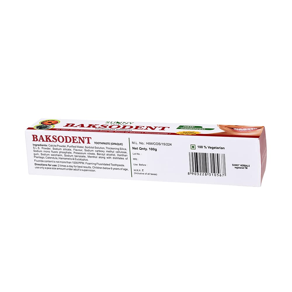 Bakson's Sunny Herbals Baksodent Toothpaste Opaque 100G