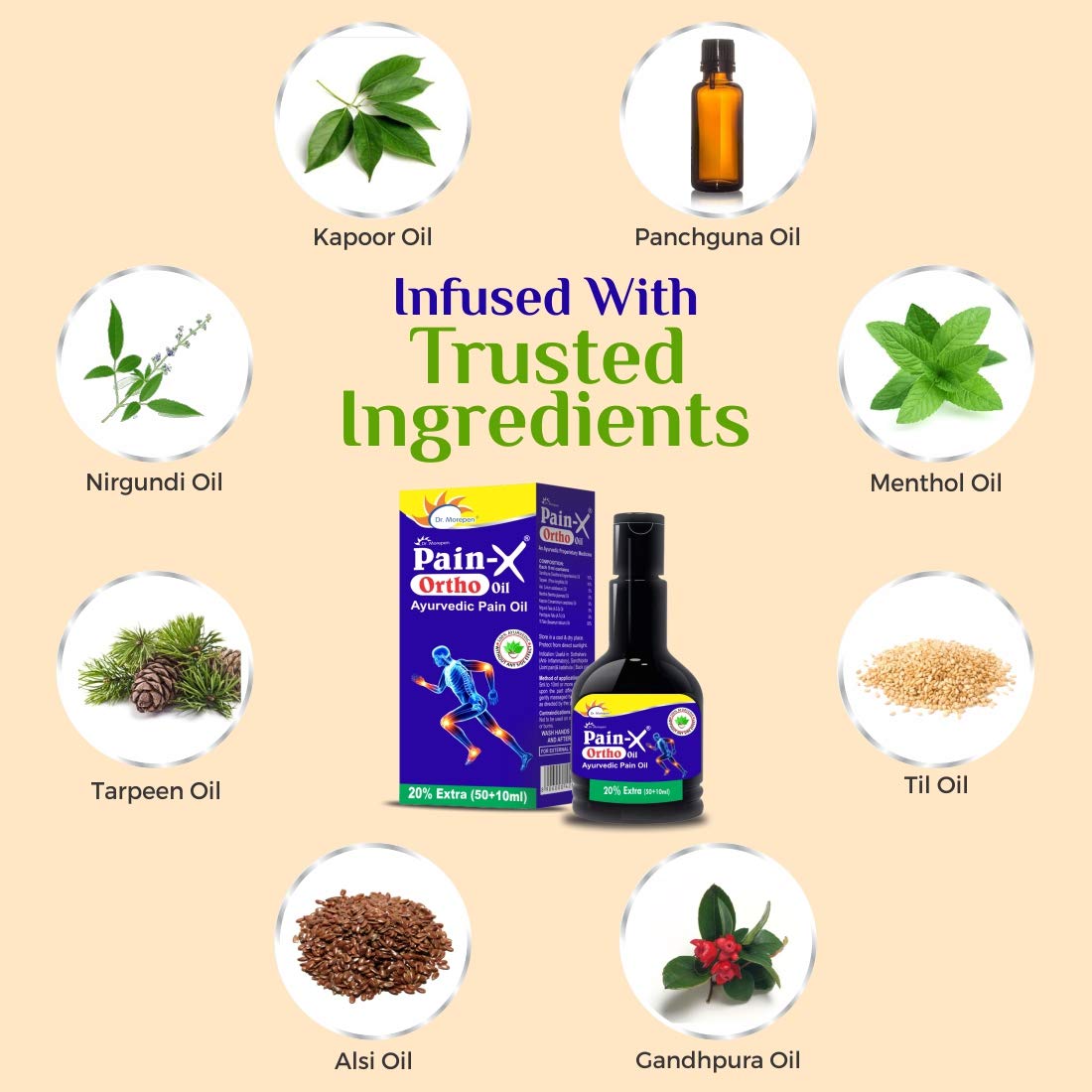 Dr Morepen Pain X Ortho Ayurvedic Pain Oil 60 ML