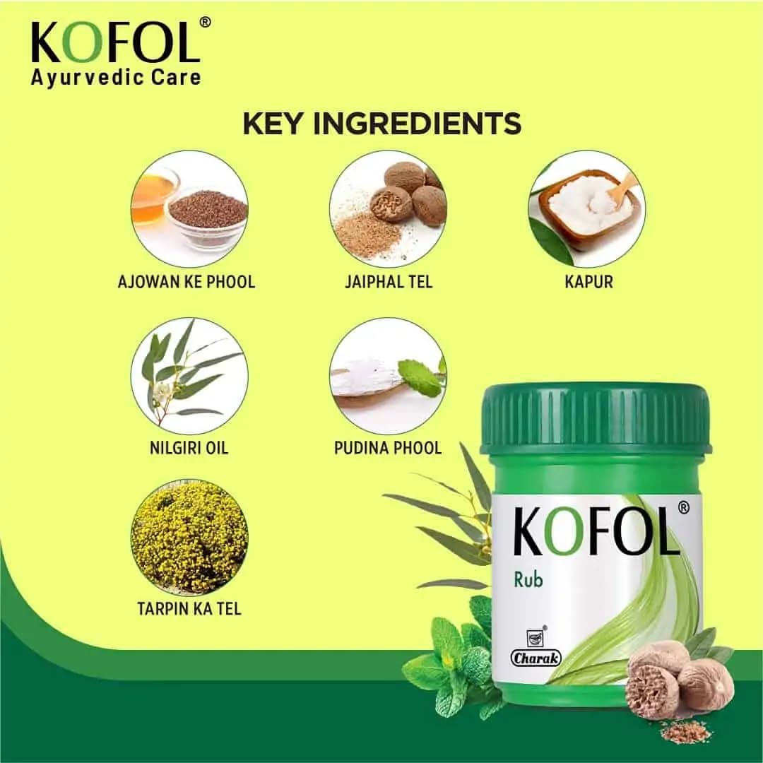 Charak Ayurvedic Kofol Rub Cold Balm 2 x 25 ml