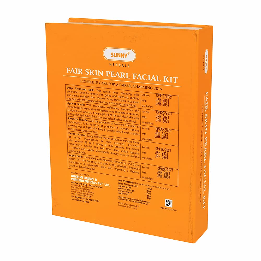 Bakson's Sunny Herbals Fair Skin Pearl Facial Skin Kit 5 X 50 Gm
