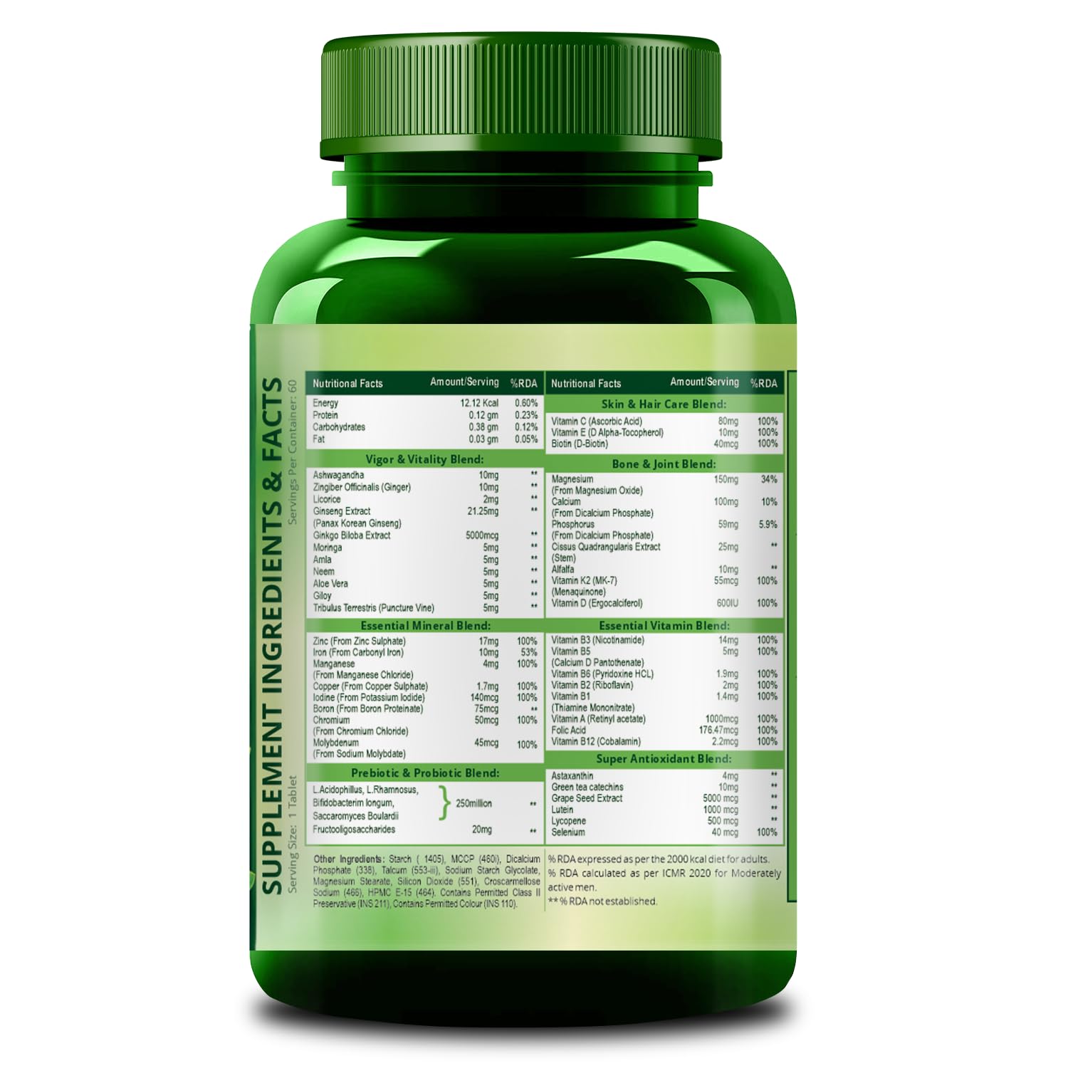 Himalayan Organics Multivitamin With Probiotics 45 Ingredients 60 Tablets