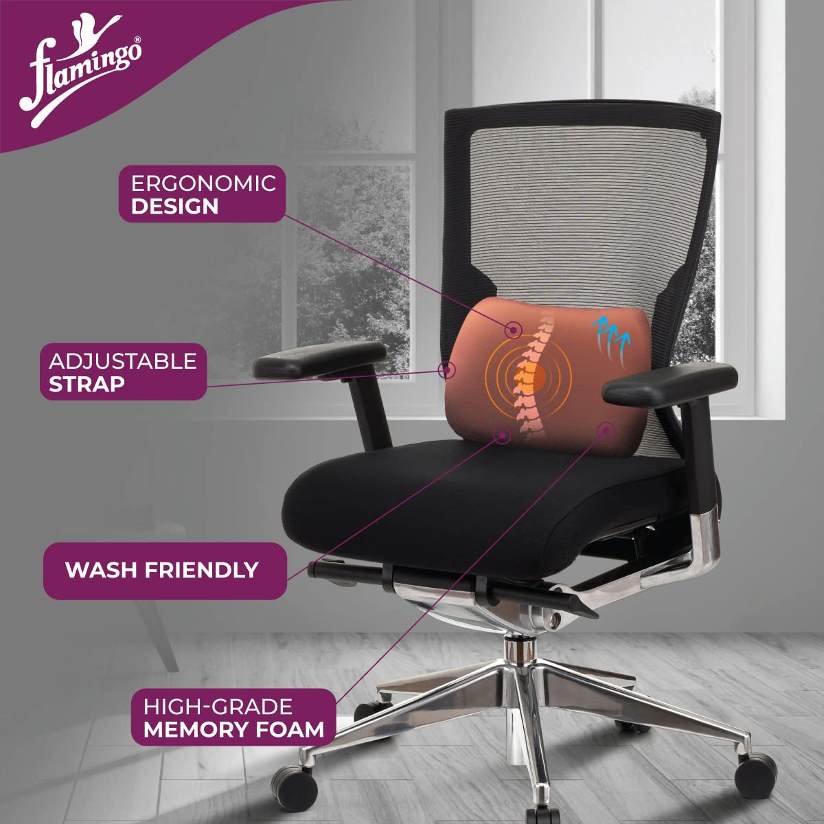 Flamingo Health Orthopaedic Back Rest (Small) Type Cushion & Pillows Code 2145