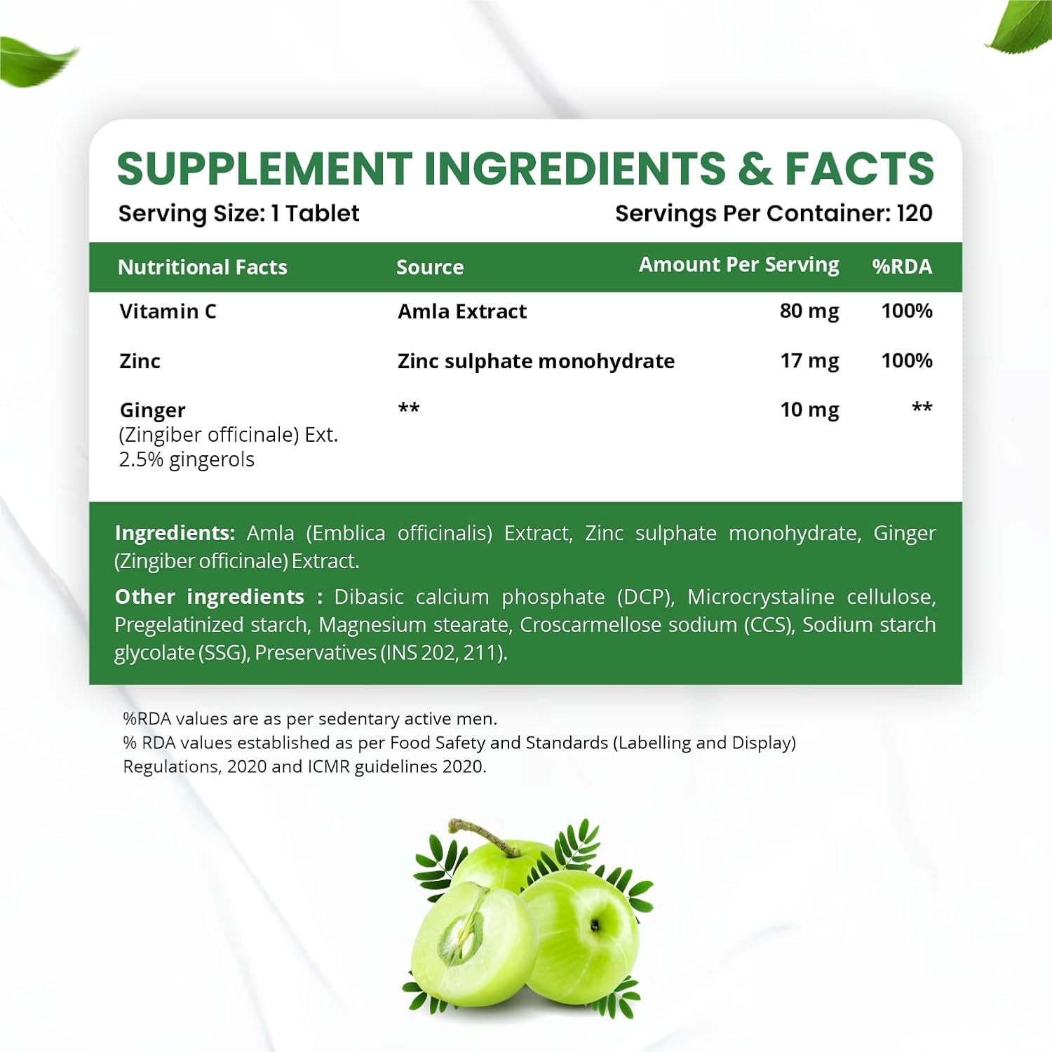 Himalayan Organics Vitamin C 1000mg Vegetarian 120 Tablets