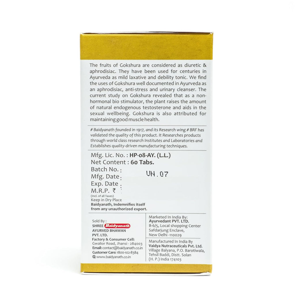 Baidtanath Ayurvedic Ayurvedant Gokshura (From The House Of 60 Tablets