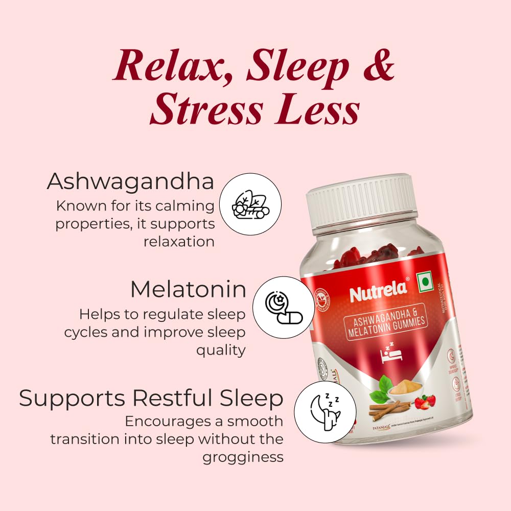 Patanjali Nutrela Ashwagandha Melatonin Gummies 90g