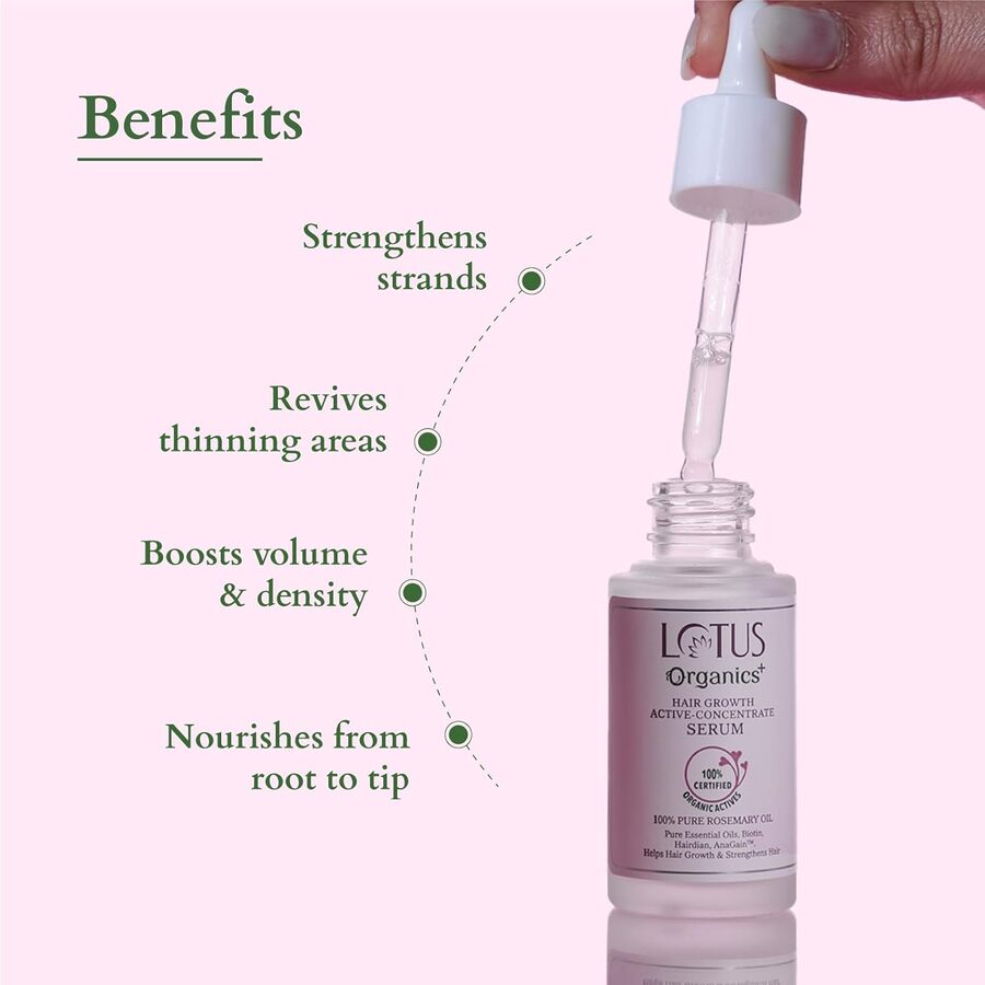 Lotus Organics+ Cosmetics Hair Growth Active Concentrate Serum 28ml