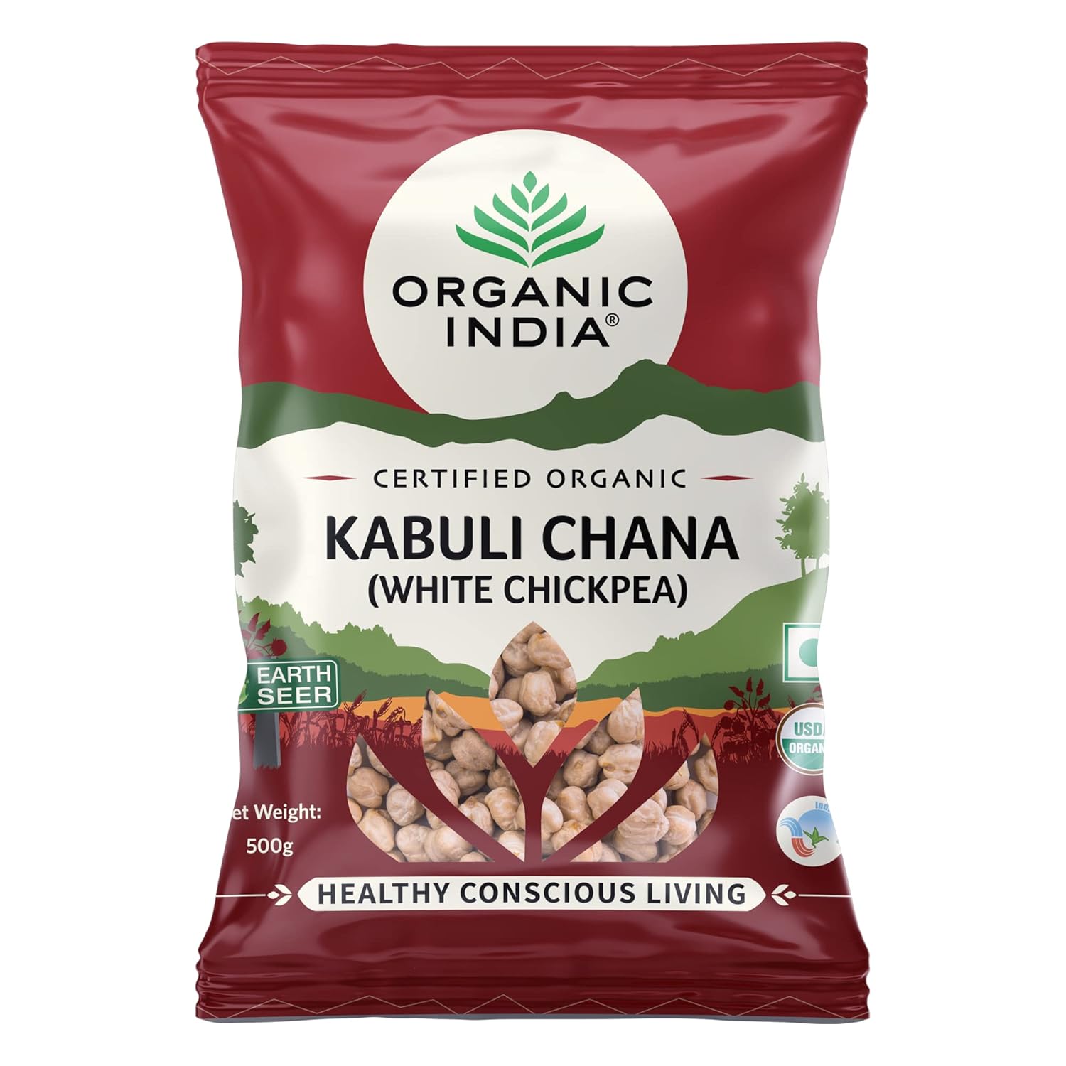 Organic India Kabuli Chana (White Chickpea) 500g