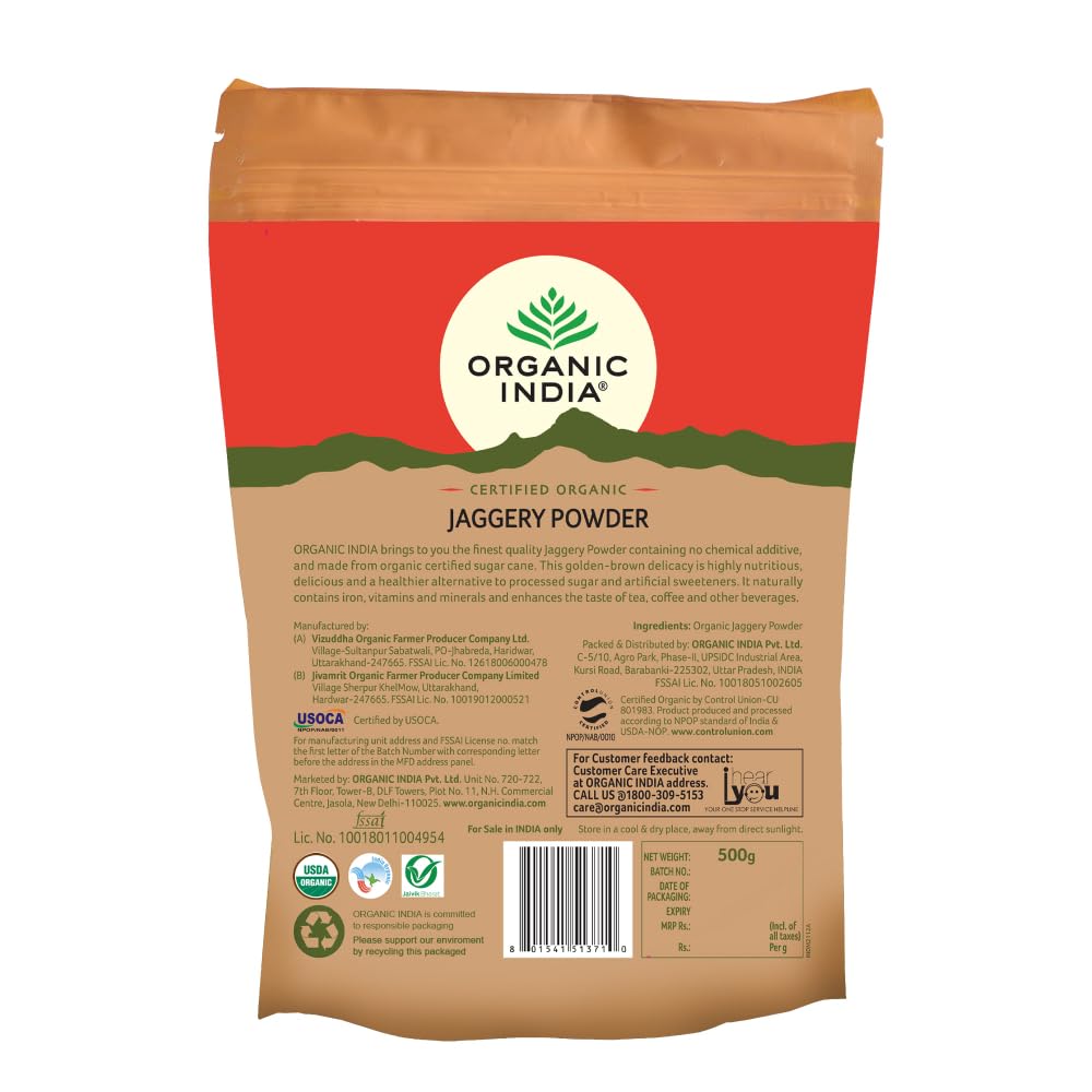 Organic India Organic Jaggery Powder 500g