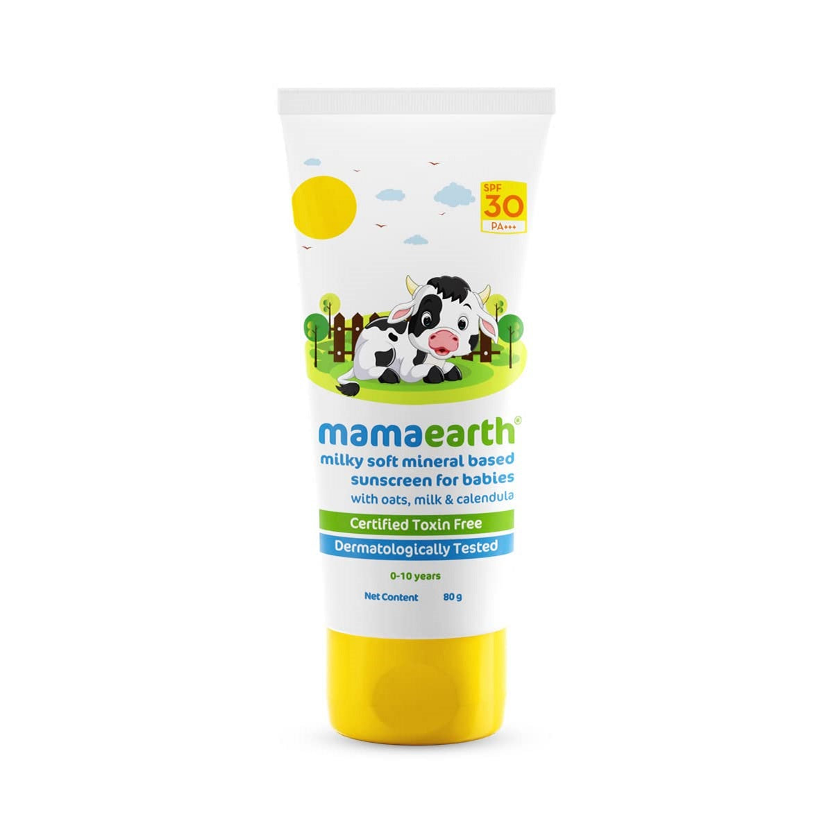 Mamaearth Milky Soft Mineral Based Sunscreen SPF 30 & PA+++ for Babies 80g