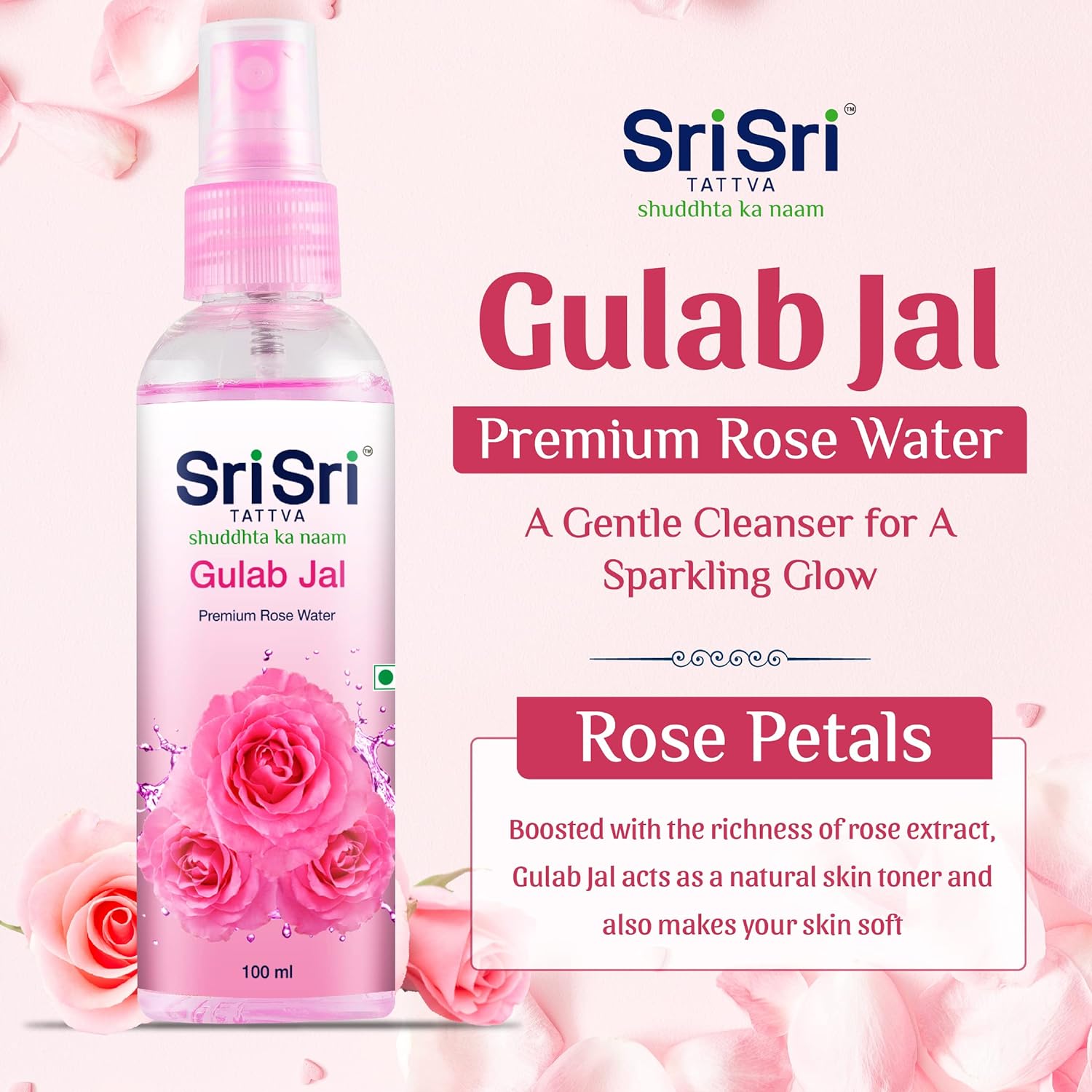 Sri Sri Tattva Gulab Jal Premium Rose Water Spray 100ml