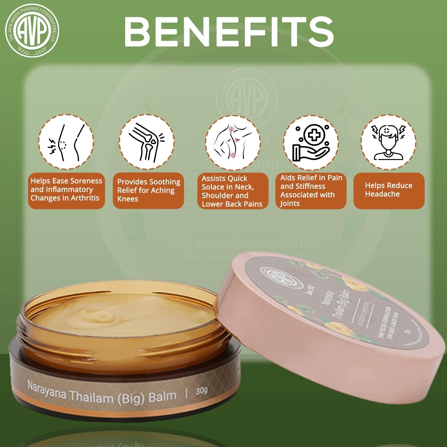 AVP Ayurvedic Narayana Thailam Pain Relief Balm 30g