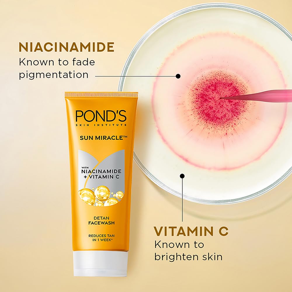Pond's Detan For Tan Vitamin C Niacinamide Facewash 100gm