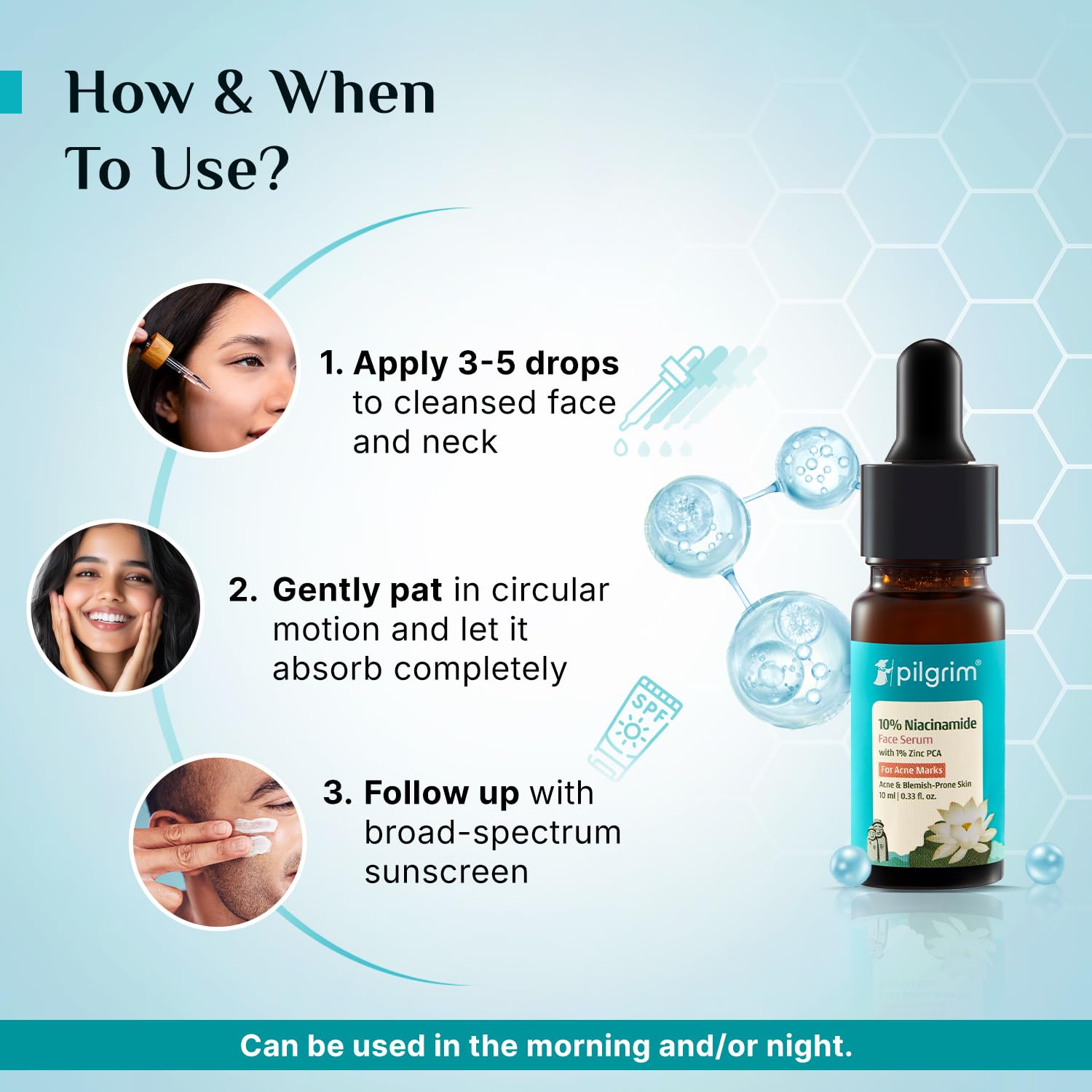 Pilgrim Cosmetics 10% Niacinamide Face Serum With 1% Zinc PCA 30ml