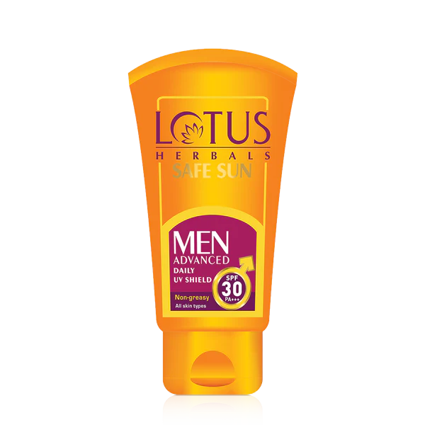 Lotus Herbals Cosmetics Safe Sun Advanced Men Daily UV Shield Sunscreen SPF-30 100g