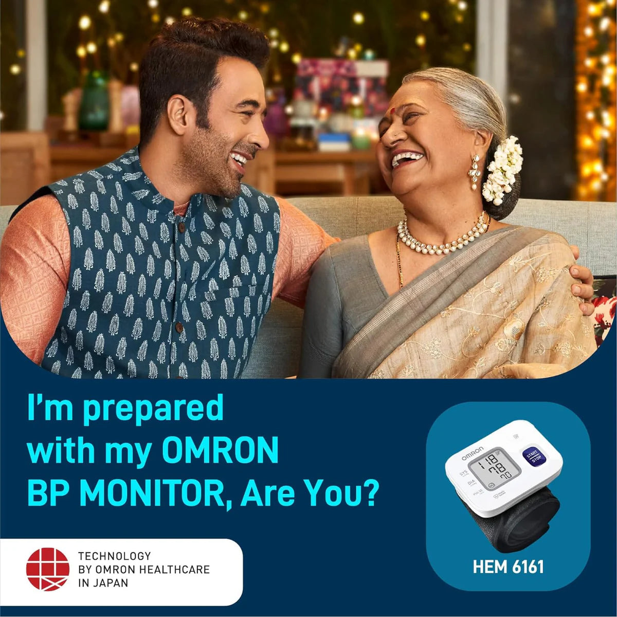 Omron HEM 6161 Fully Automatic Wrist Blood Pressure Monitor with Intellisense Technology (White)