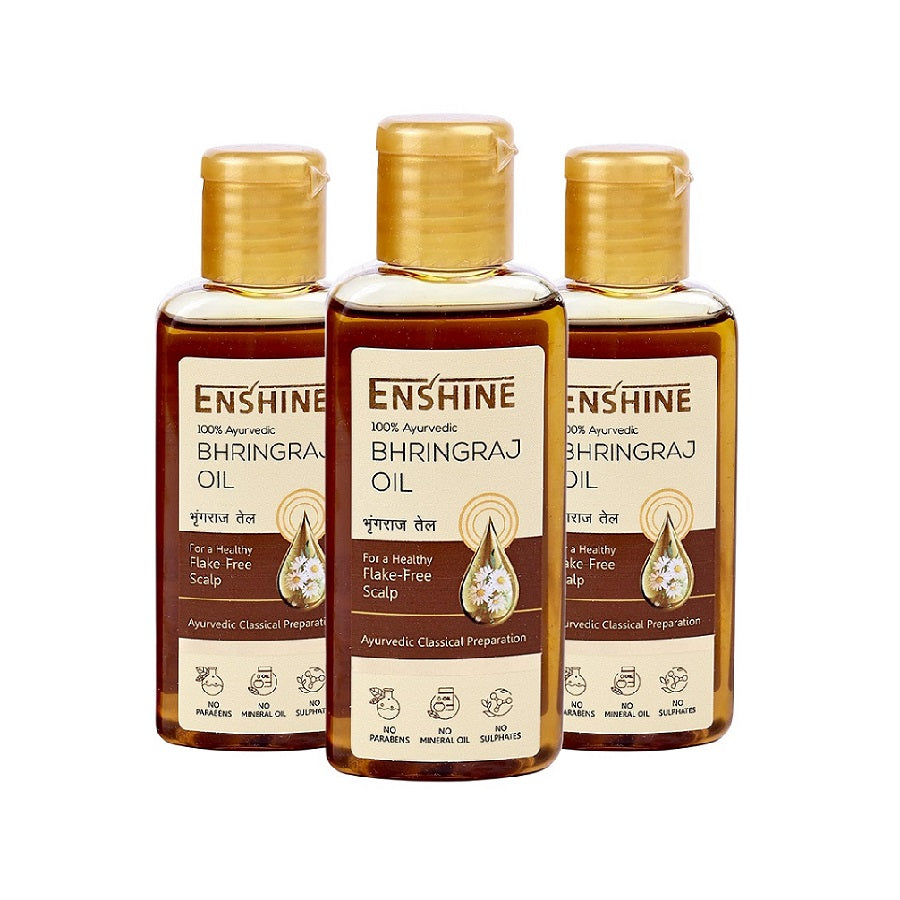 Leeford 100% Ayurvedic Enshine Bhringraj Hair Oil 3 X 60ml