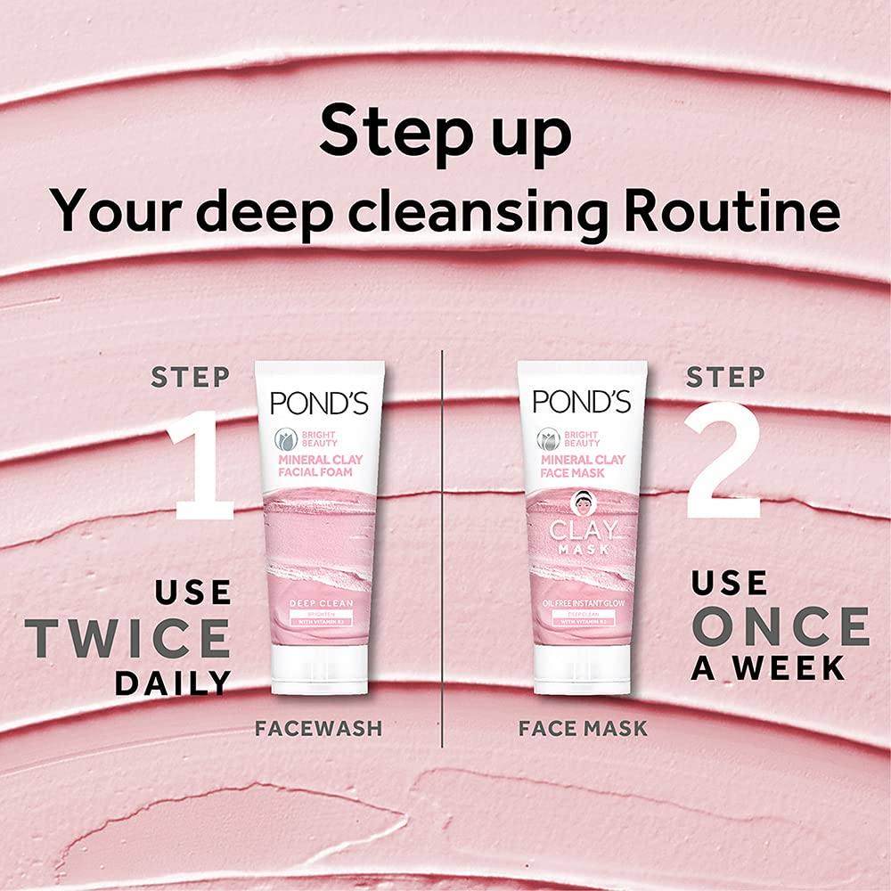 POND'S Bright Beauty Mineral Clay Facial Foam 90GM