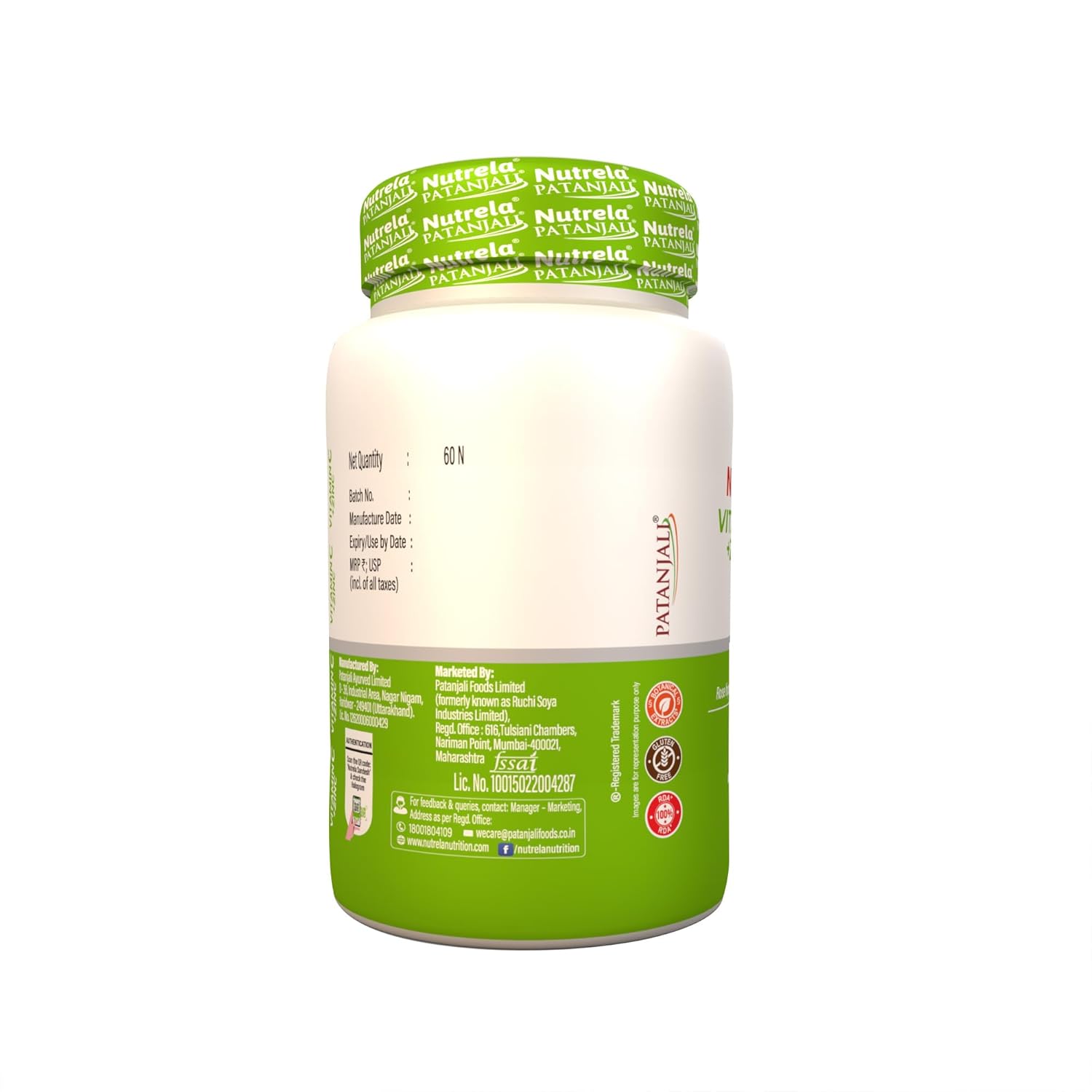 Patanjali Nutrela Vitamin C and Zinc Chewable 60 Tablets