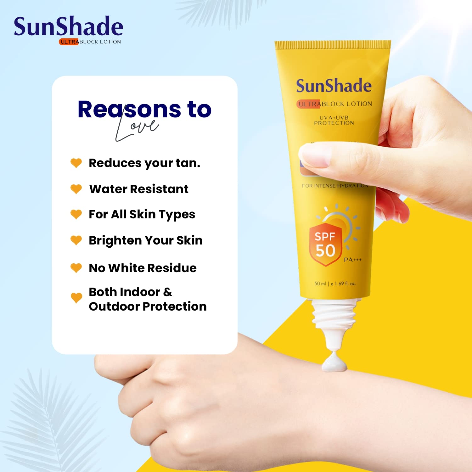 Leeford Sunshade Ultra Block Sunscreen Lotion SPF 50 PA+++ & 30PA+++ Pack 50ml