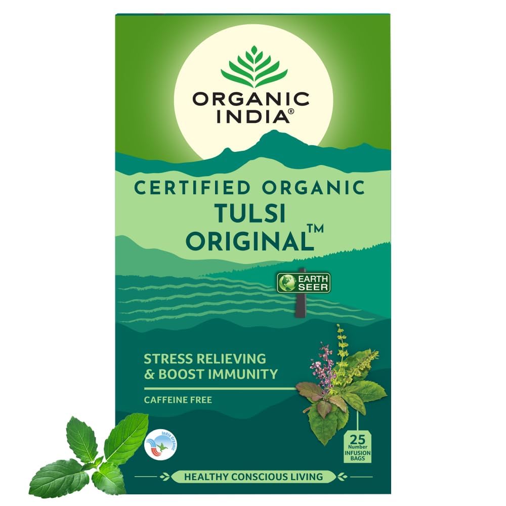 Organic India Tulsi Original Green Tea Teabag & Tin