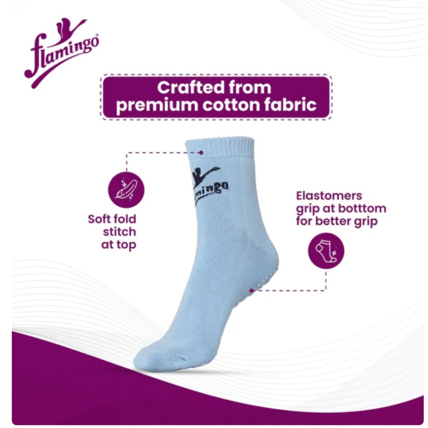 Flamingo Health Orthopaedic Diabetic Socks with Anti Skid Universal Code 2156