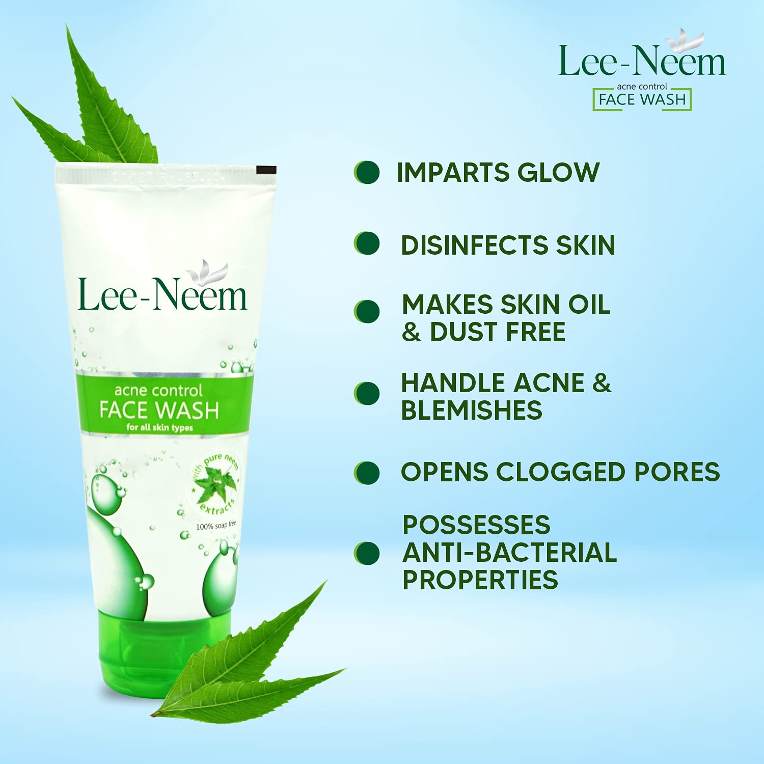 Leeford Lee Neem Anti Acne Face Wash 70g
