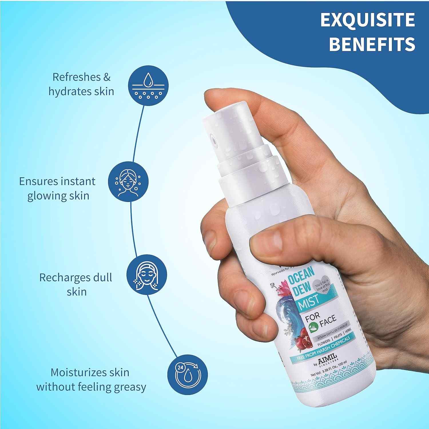 Aimil Ayouthveda Cosmetics Ocean Dew Mist & Floral Breeze Mist Lotion 100ml