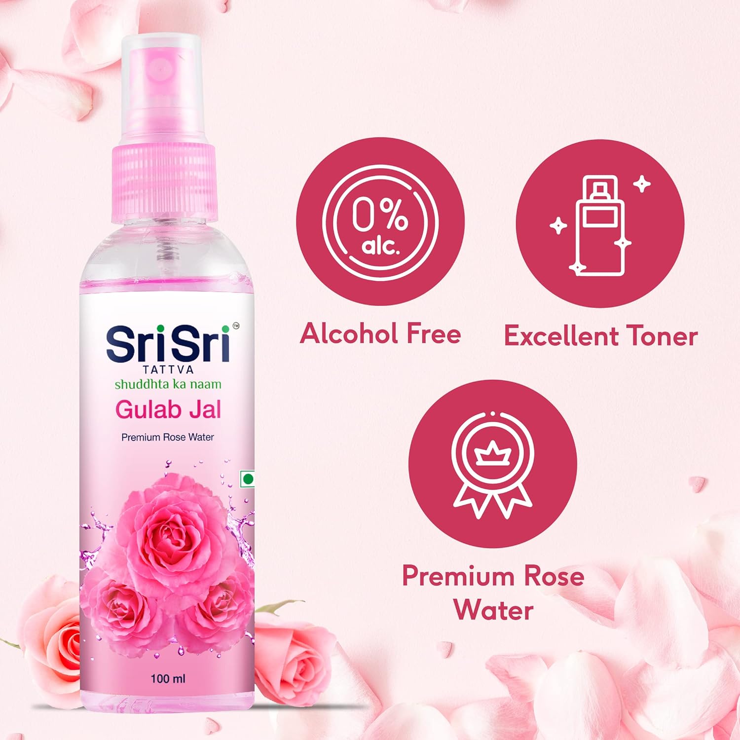 Sri Sri Tattva Gulab Jal Premium Rose Water Spray 100ml