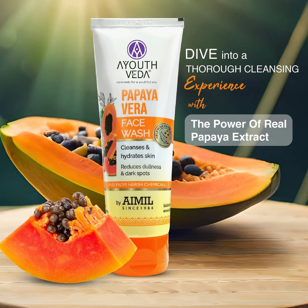 Aimil Ayouthveda Cosmetics Papaya Vera Facewash 100gm