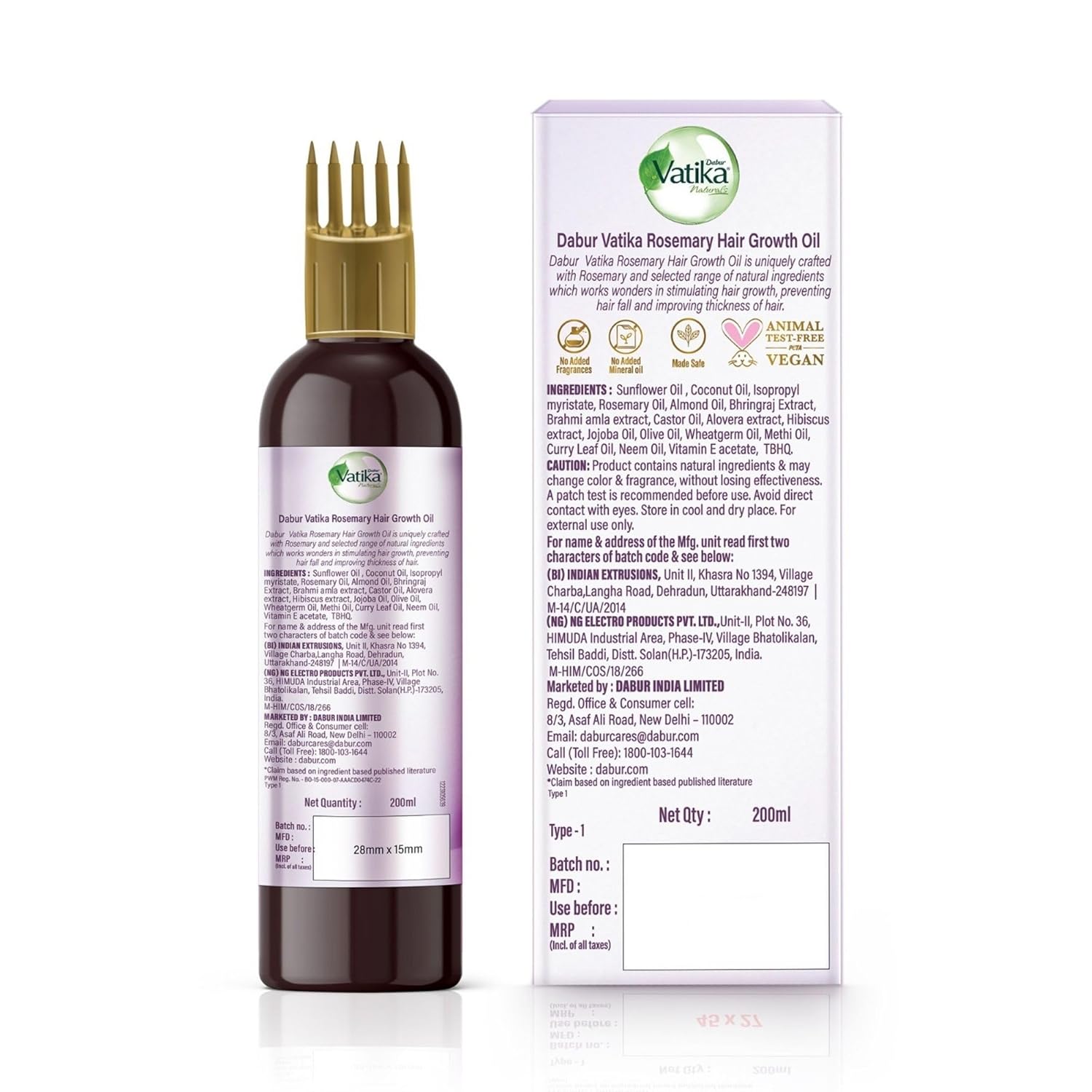 Dabur Ayurvvedic Vatika Rosemary Hair Growth Oil 200ml