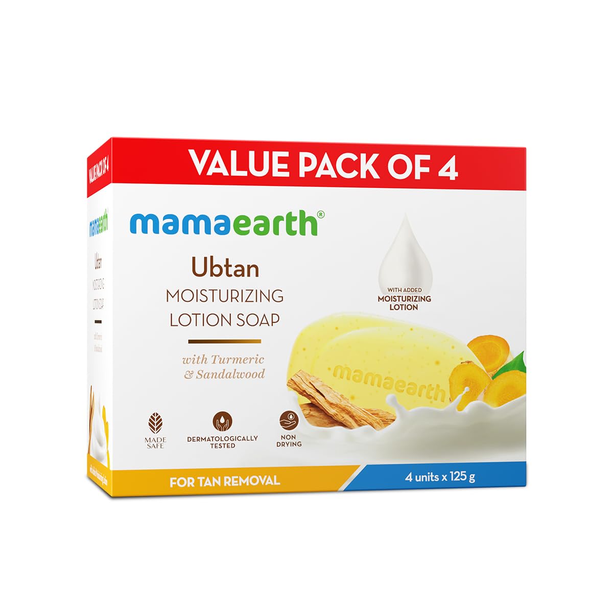 Mamaearth Ubtan Moisturizing Lotion Soap 4 X 125g