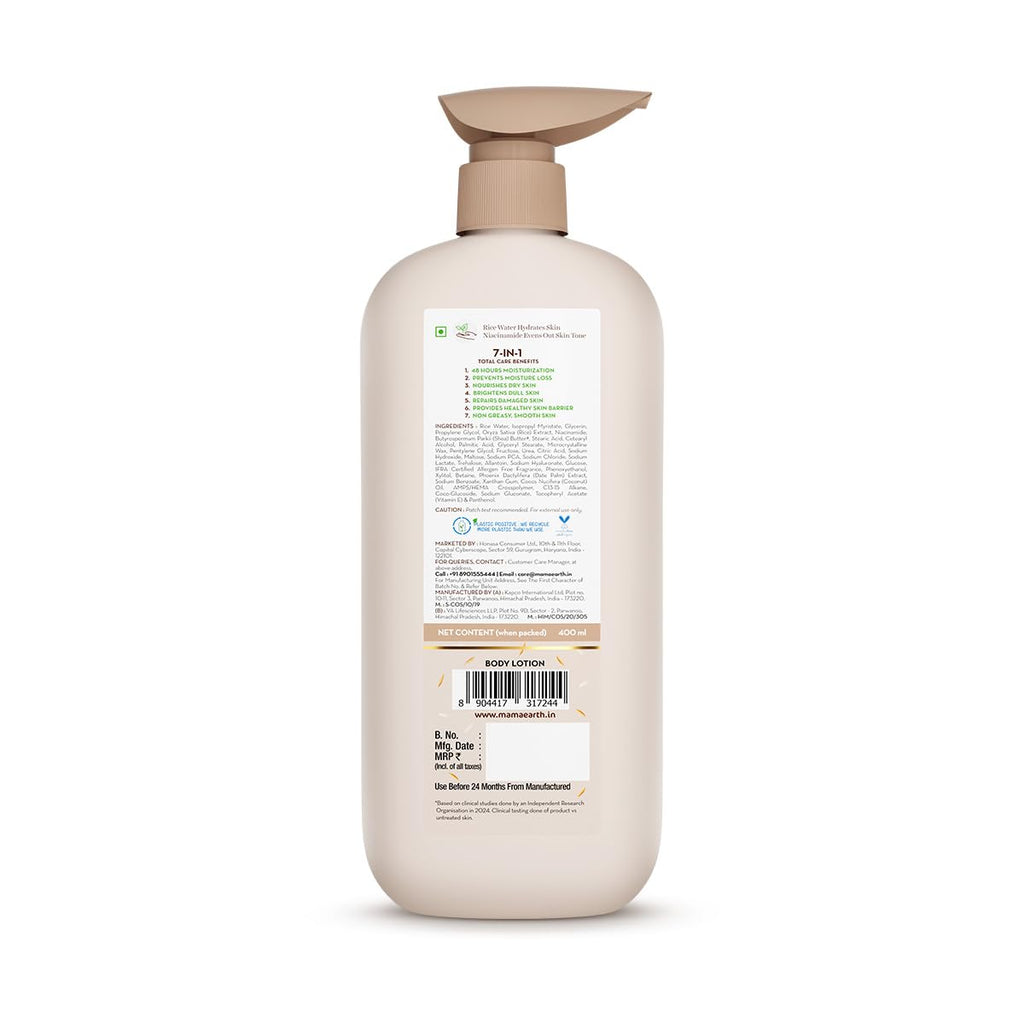 Mamaearth Rice Water Hydrating Body Lotion 400ml