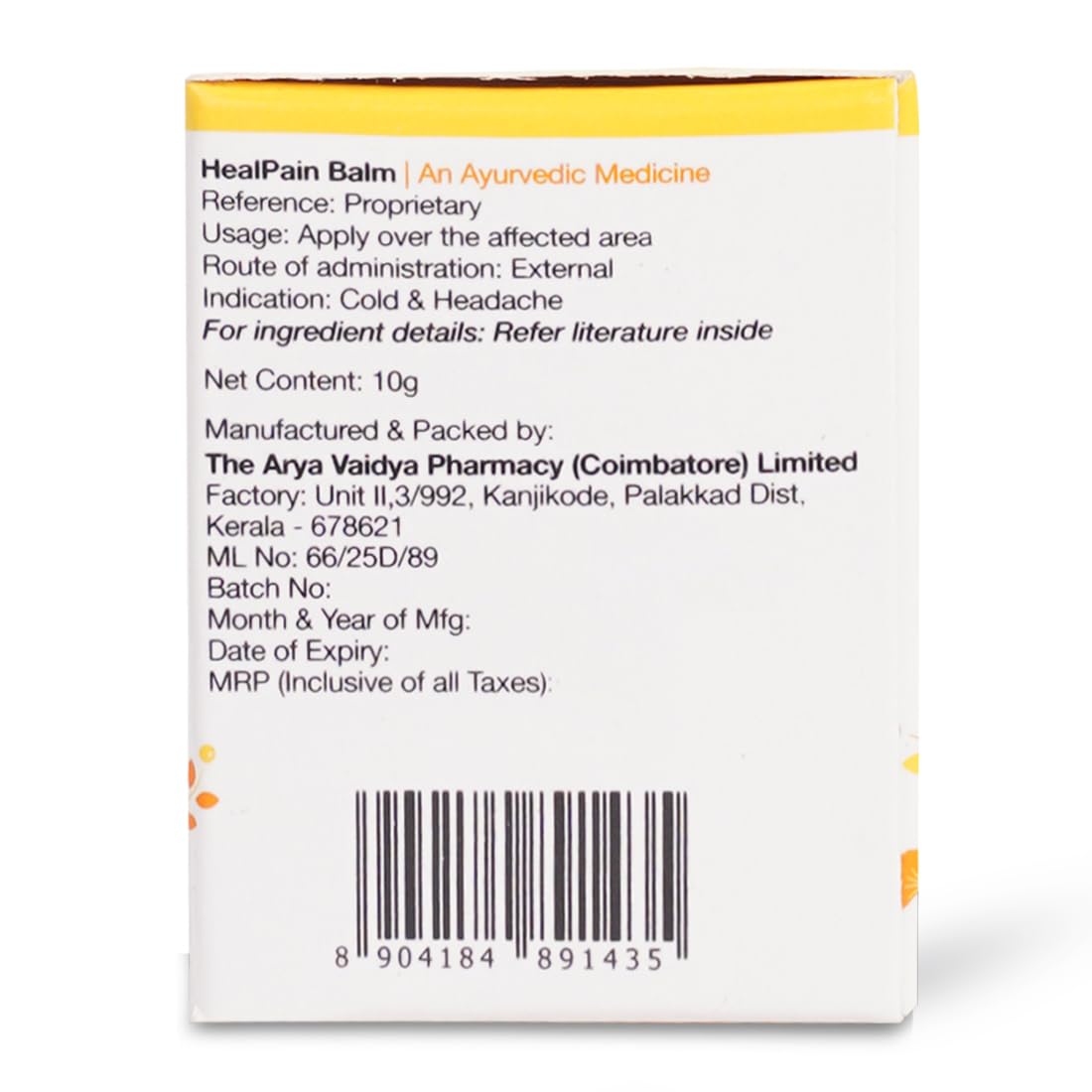 AVP Ayurvedic Heal Pain Balm 2 X 10g