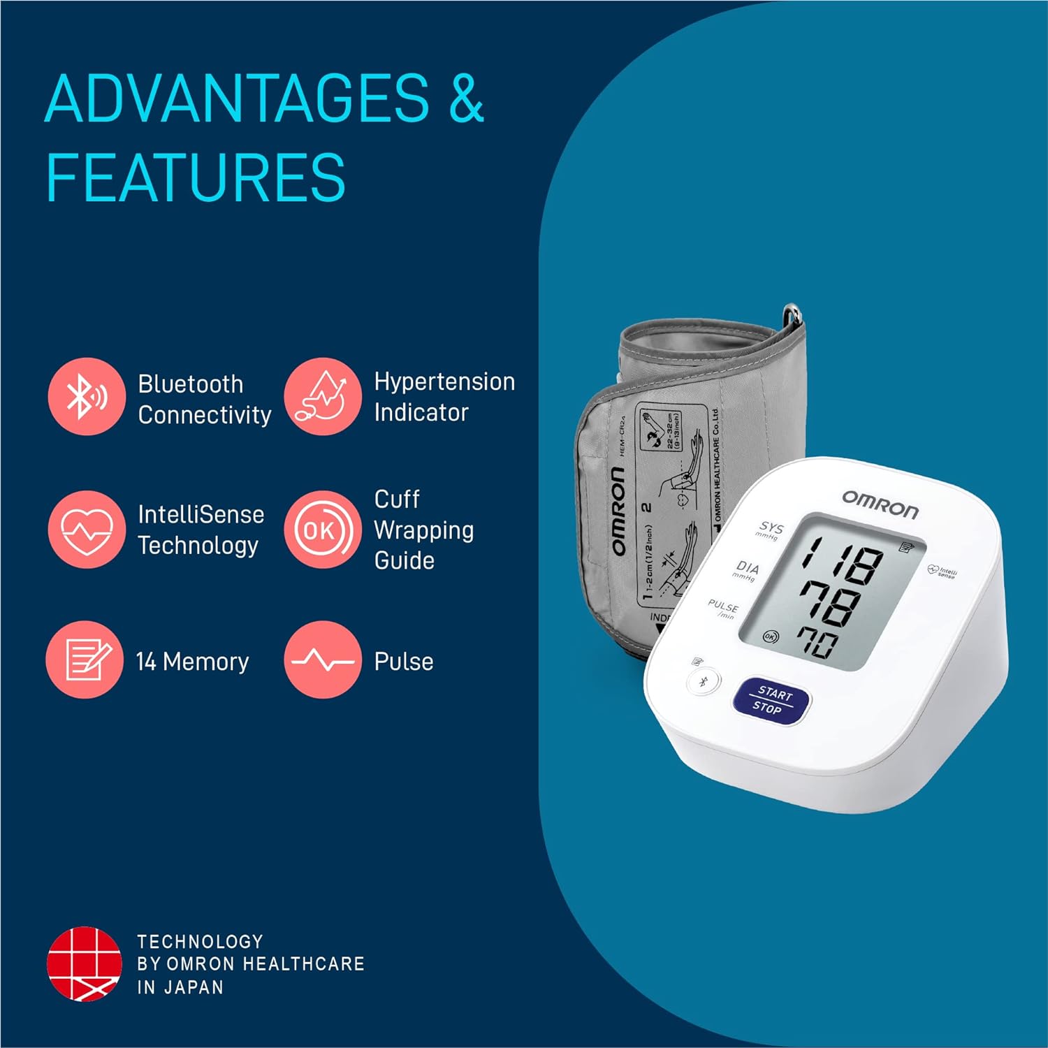 Omron HEM 7140T1 Bluetooth Blood Pressure Monitor