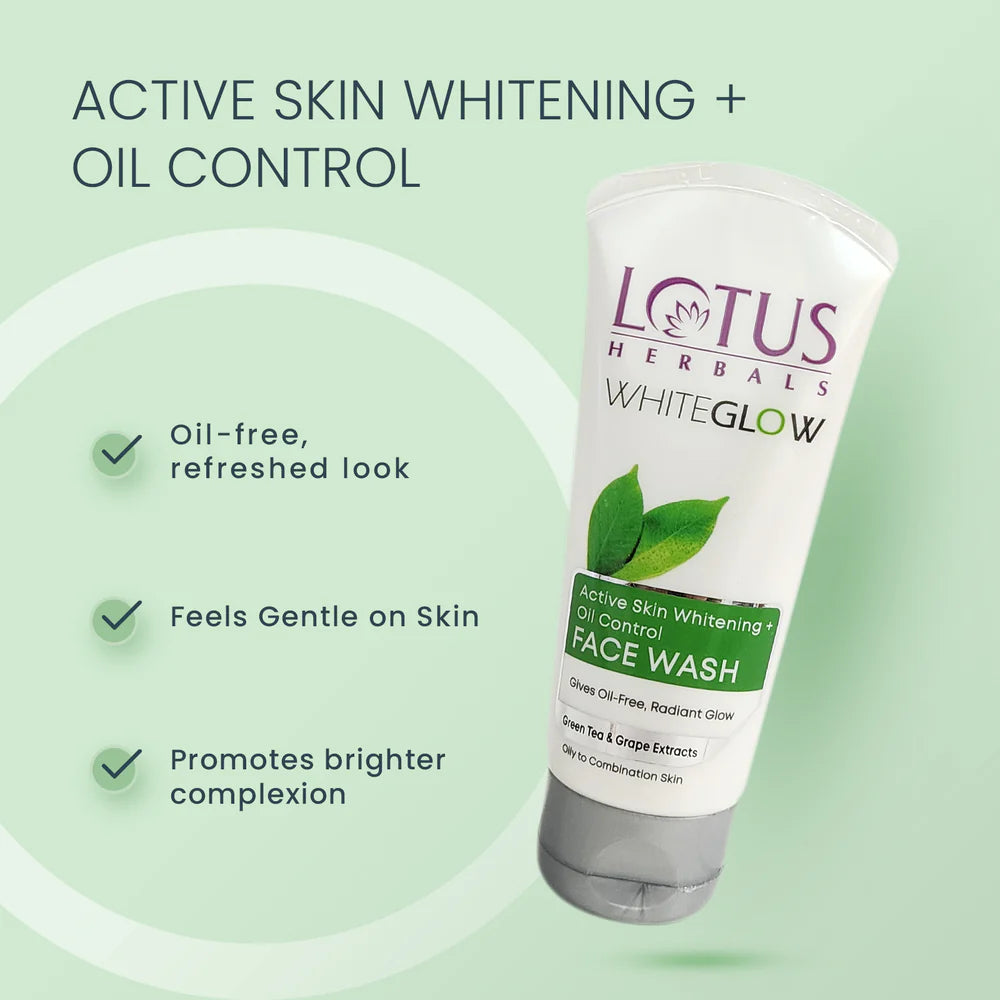 Lotus Herbals Cosmetics WhiteGlow Skin Brightening + Oil Control Facewash 100g