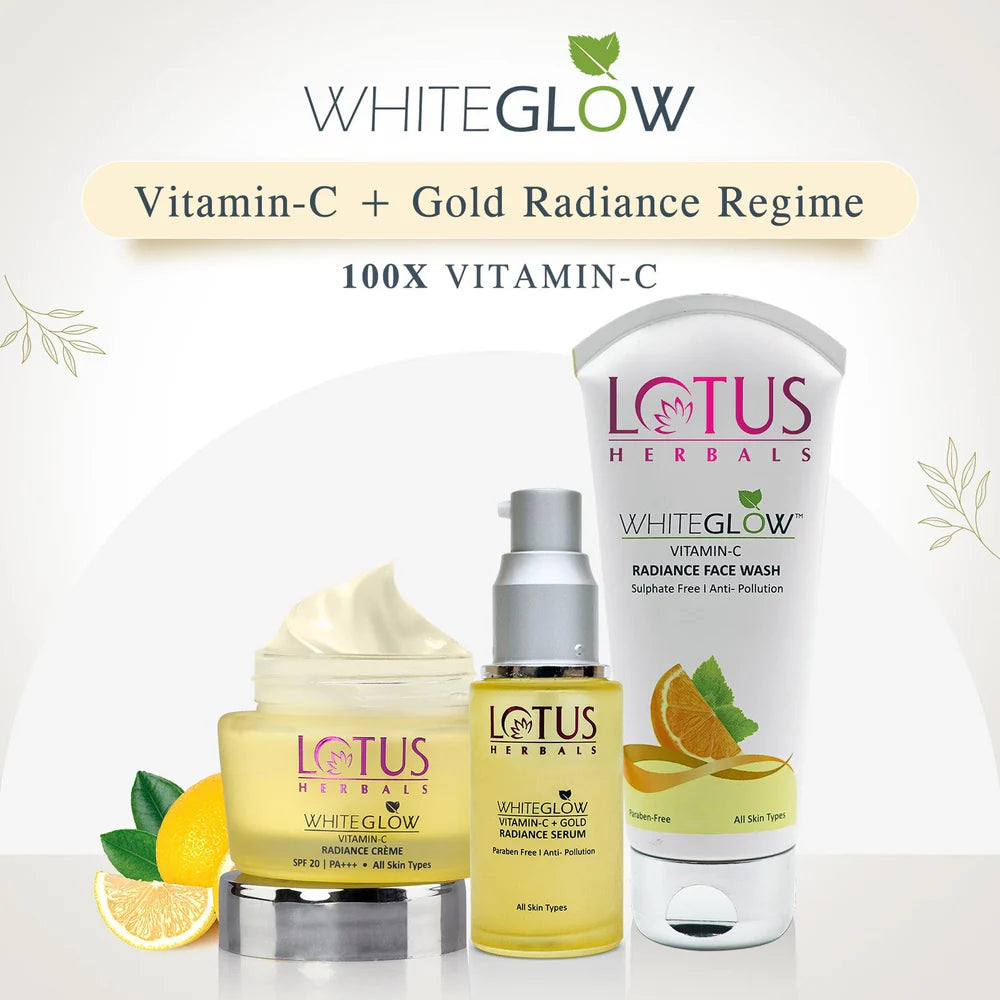 Lotus Herbals Cosmetics WhiteGlow Vitamin-C + Gold Radiance Regime Combo