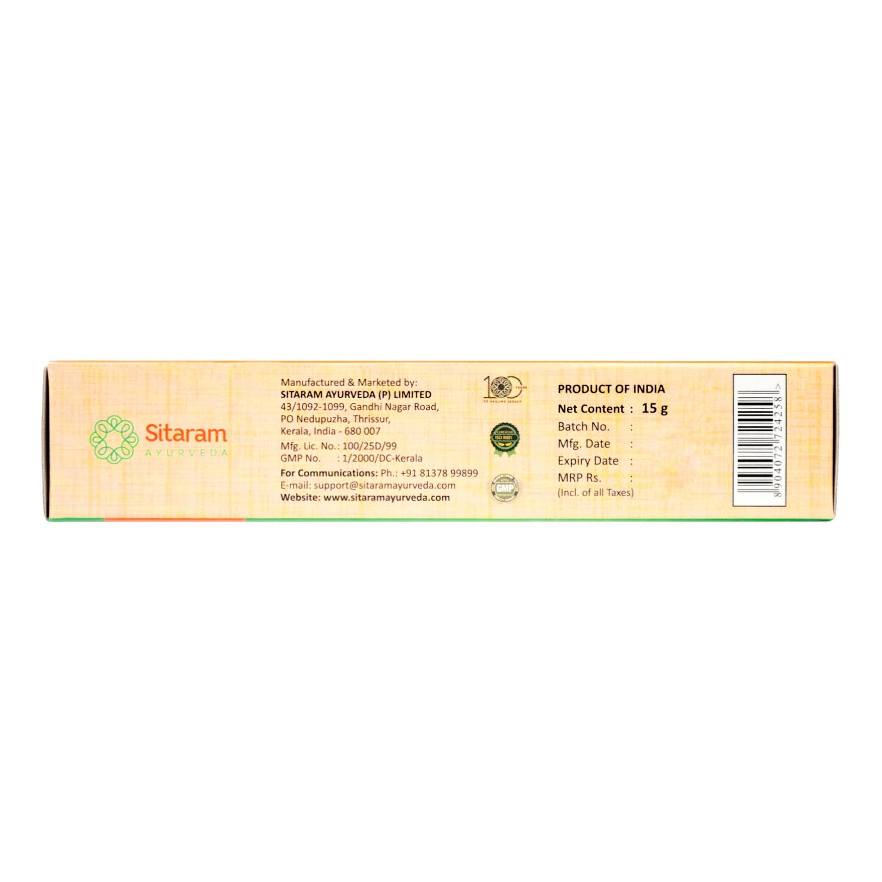 2 X Sitaram Ayurveda Dermosap Ointment 15gm