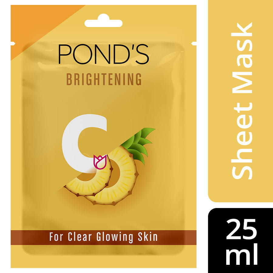 2 X POND'S Vitamin C Brightening Sheet Mask With Pineapple 25ml